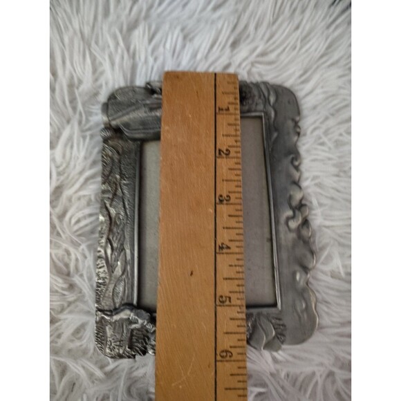 Vintage Pewter Golf Picture Frame "M.T." 3" x 5" Photo - Picture 6 of 8